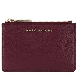 Marc Jacobs Deep Burgundy Card Holder with Gold Accents